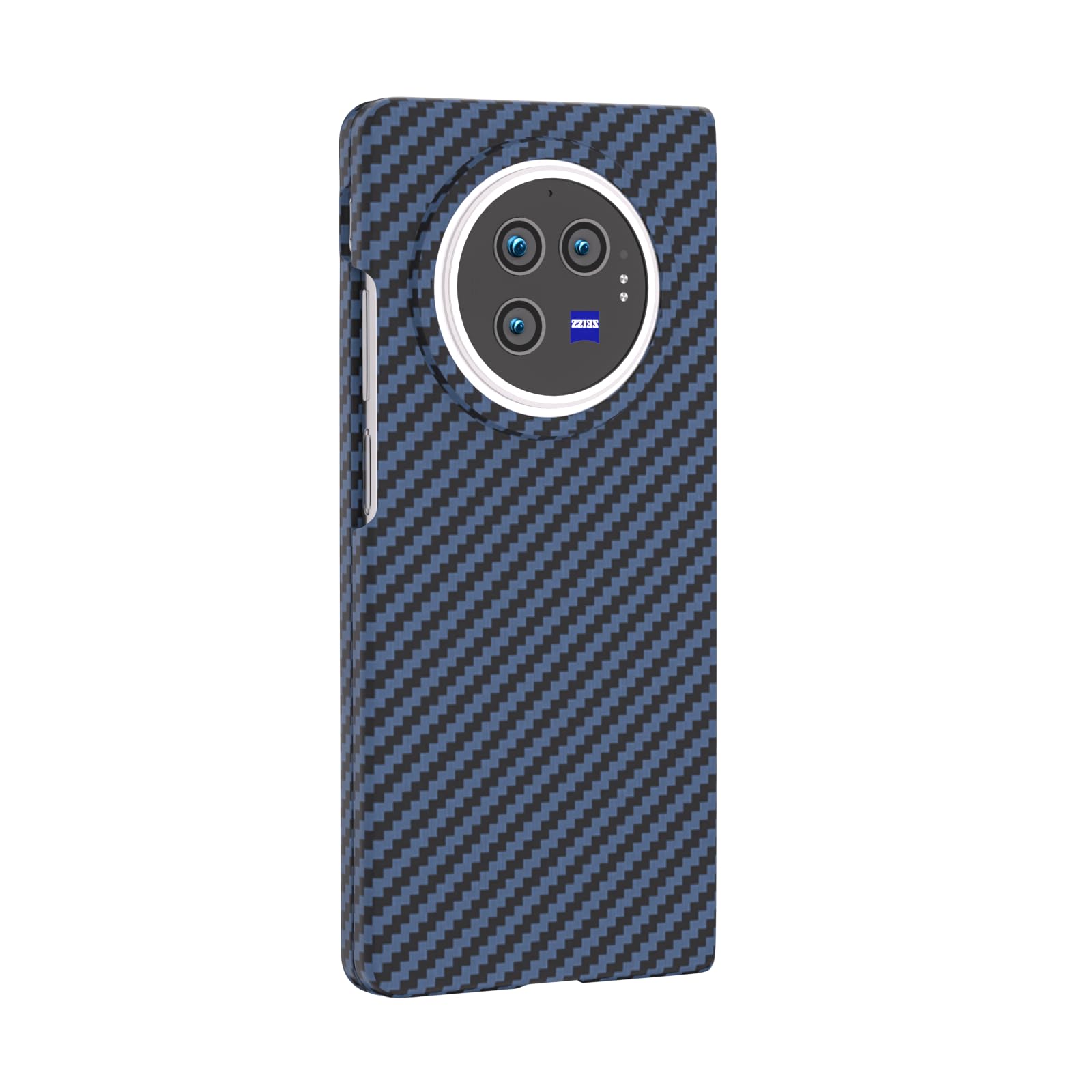 COQUE Case vivo X Fold3 Pro Shell,Carbon Fiber Folding Phone Cover for vivo X Fold3 Pro-Blue