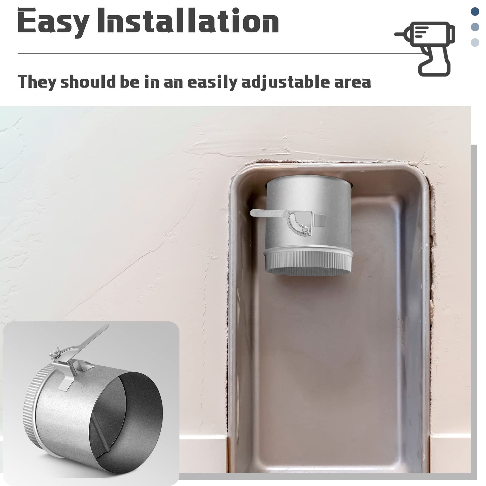 Mua Therwen Backdraft Damper Duct Manual Volume Damper with Sleeve ...