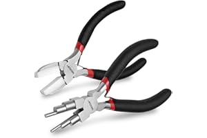 WISEUP Jewelry Pliers Set - 6 in 1 Bail Making Plier, Making Nylon Plier for Jewelry DIY Craft，Repair & Wire Wrapping，jewelry making tools