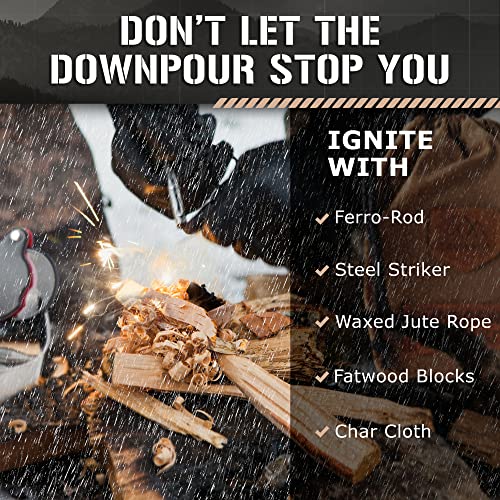 TACAMO Emergency Fire Starting Kit, 15Piece Waterproof Fire Starter