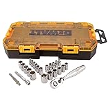 DEWALT Drive Socket Set, SAE/Metric, 1/4-Inch