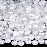 Blinginbox Flatback Rhinestones Round Gems, 1440pcs Luminous Series Glass Stones Neon Gems Non Hotfix Crystal Rhinestones for Nail Charms Crafts Clothes Tumblers,White Neon,SS10.