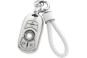 YO&YOYE for Buick Key Fob Cover with Keychain, Soft TPU Key Case Protection Fit for Buick Encore Enclave Lacrosse Envision Verano Regal GL8 5 Buttons Smart Key