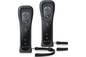 TIANHOO 2 Pack Remote Controller Compatible with Wii/Wii U, with Silicone Case and Wrist Strap (Black)