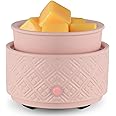 mocosa Wax Melt Warmer for Scented Wax,3-in-1Ceramic Wax Warmer Fragrances Candle Oils, Home Fragrance Wax Burner,Electric Candle Warmer as Gift for Mom Women(Pink)