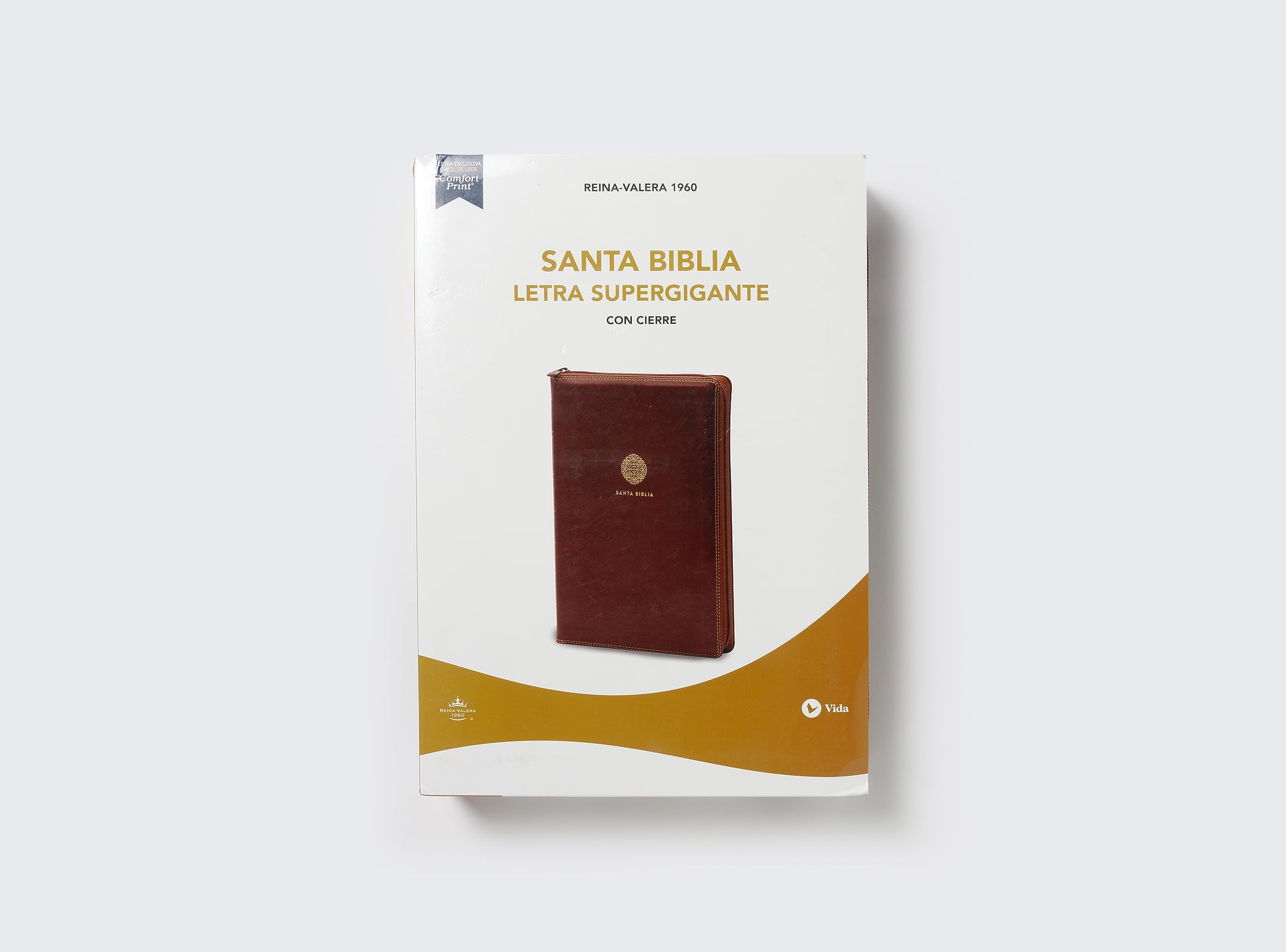RVR60, Santa Biblia, Letra Supergigante, Leathersoft, Café, con Cierre, Comfort Print (Spanish Edition)