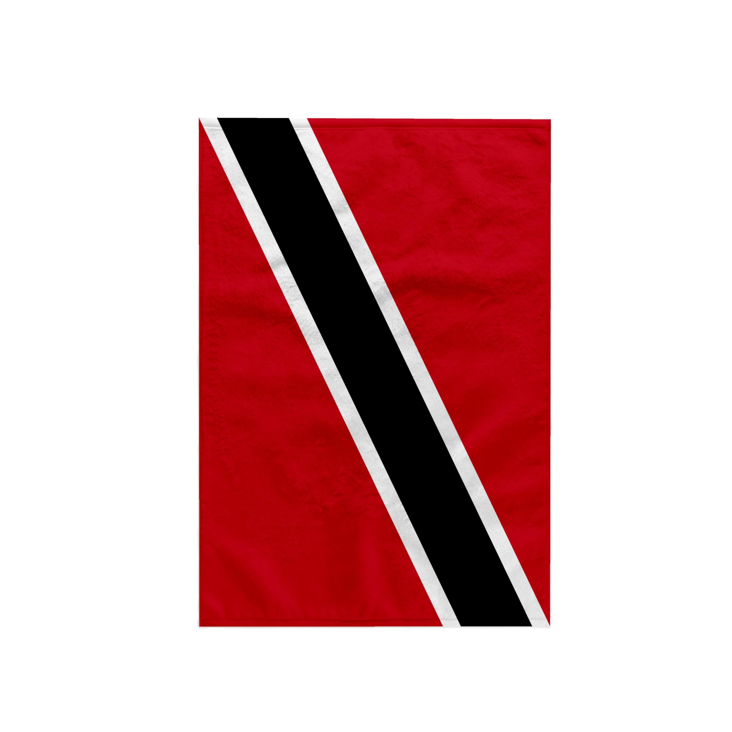 3dRose "Flag of Trinidad and Tobago, Red White Black Diagonal, The Sun-Sea-Sand Banner, South America Towel, Polyester/Cotton, Multi-Colour, 15 x 22-Inch