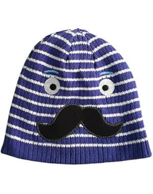 Baby Toddler Child Knitted Beanie Warm Hat Boy Blue Strip Moustache