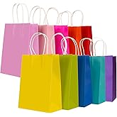30 Pcs Paper Party Bags 10 Colors Gift Bag Kraft Paper Bags with Handles, Thick Kraft Bags for Party Candy, Cookie, Celebrations, Baby Shower, Birthday(21 x 15 x 8 cm)