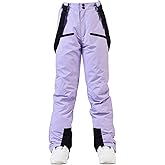RIUIYELE Women's Detachable Ski Bib Pants Outdoor Windproof Waterproof Snow Pants Insulated Warm Pants