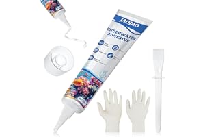 JAOJAO Aquarium Safe Silicone, Aquarium Silicone Clear Underwater Sealant Marine Waterproof Strong Adhesion Good Flexibility Underwater Bonding for Fish Tank, Pools Transparent, 120ml