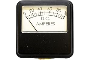 Amp Meter for Battery Charger, 100 Amp, Clamp-Mount, Steel Case and Face, Heavy-Duty, 0-100A DC Scale, Fits Various 50-100 Am
