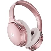 INFURTURE Pink Headphones Over Ear Headphones Active Noise Cancelling Bluetooth Headphones, Deep Bass Headset, Low Latency, 90H Playtime, Foldable Headphone for Sport Running Cool Gadgets Gift-H1