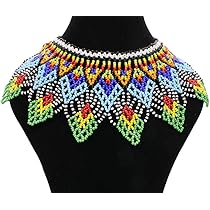 Amazon.com: Collar africano multicolor Joyería africana | Collar con de cuentas | Collar de declaración sudafricana | Collar Maasai | Regalos para hermanas | (I) : Ropa, Zapatos y Joyería