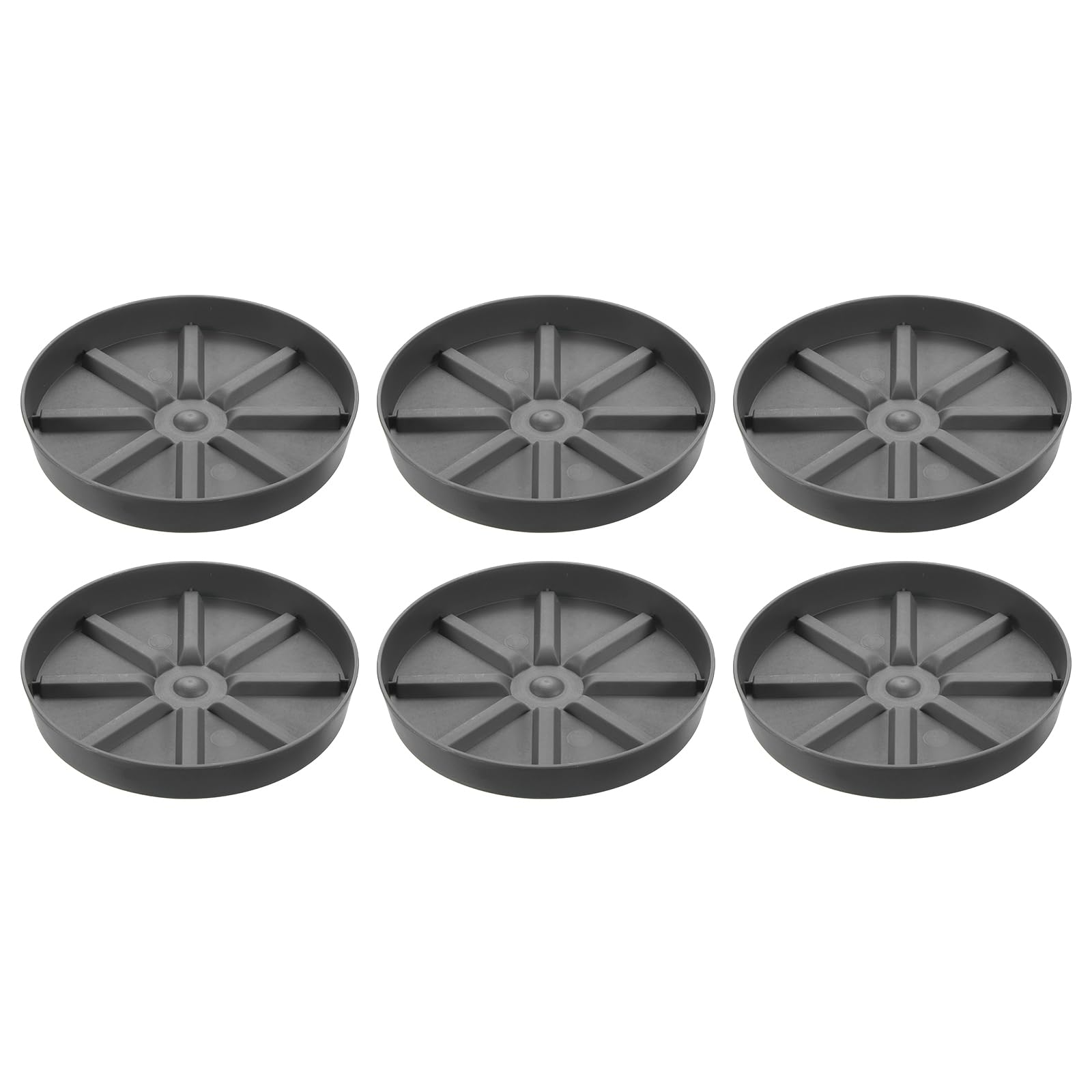PATIKIL Plant Pot Saucers 9 Inch, 6 Pack Plastic Round Plant Pot Thicker Flower Drip Tray for Indoor Outdoor, Gray