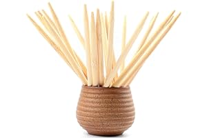 HOPELF 7 inch Semi Point Bamboo Skewers - 5mm Thick Natural Bamboo Sticks For BBQ Caramel,Candy Apple Sticks, Corn Dog,Corn Cob,Cookie,Lollipop,Kabob,Gril.(100 pcs)