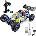 WANZRXX 1/8 Nitro RC Truck for Adult 90KM/H 4WD Nitro Gas Powered RC Car 94970 26CXP Engine Fast Speed Remote Control Truck RTR Hobby Racing Vehicle Methanol Fuel Off-Road Short Course Crawler (Blue)