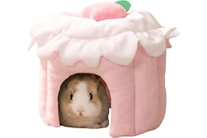 Copfeu Cake Shaped Guinea Pig Hideout Tunnel, Cage Accessories for Bunny, Hamster, Chinchilla, Ferret, Rabbit and Other Small Pets (Pink, Medium)