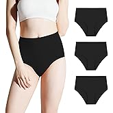 BATTEWA Incontinence Underwear for Women Washable, Leak Proof Underwear,Seamless Panties, Bladder Leak Underwear Protective Briefs High Absorbency 50ml, 3 Pack (Black, Large)