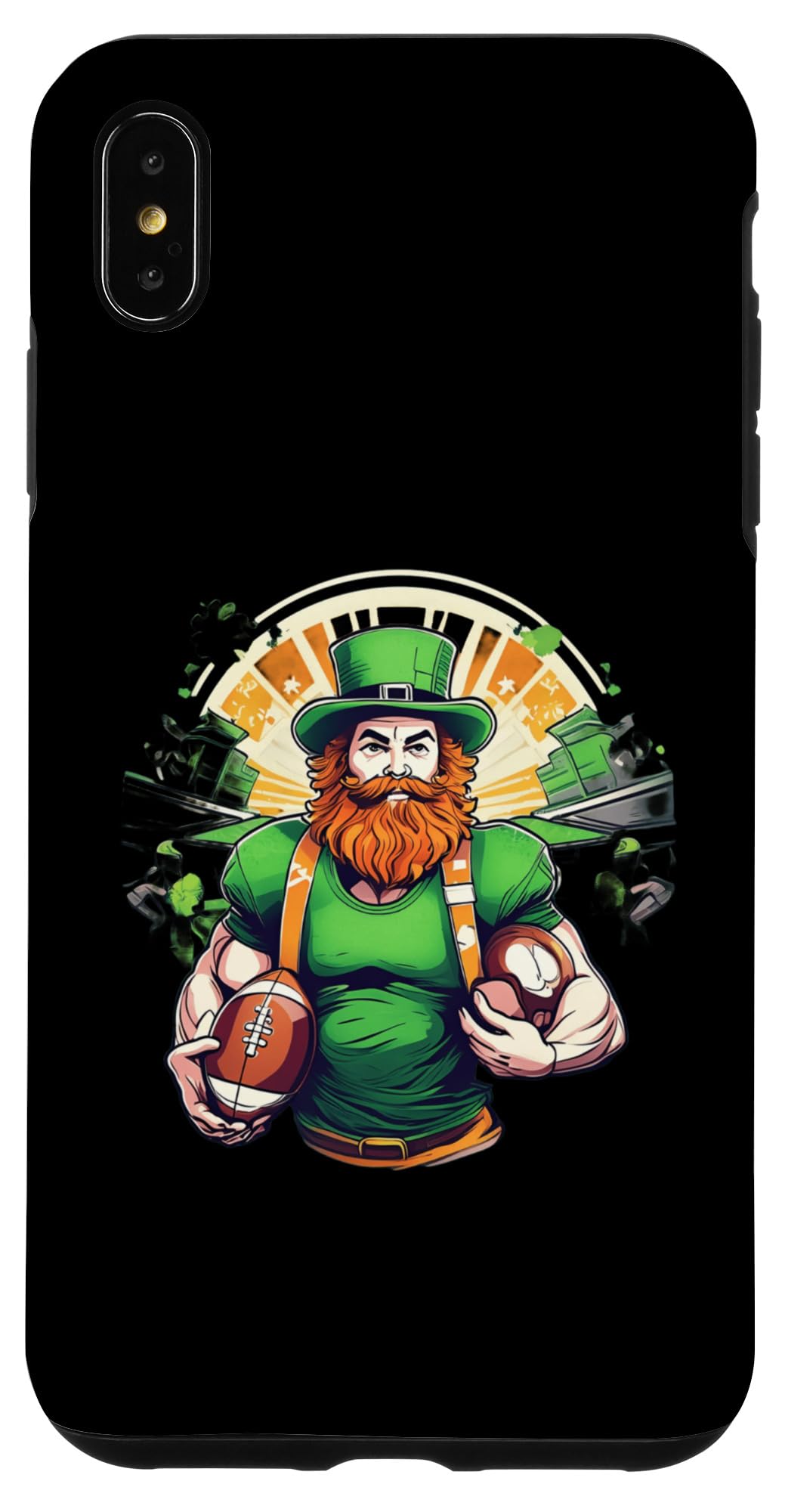 iPhone XS Max St. Patrick's Day Shamrock St Paddy's Day American Football Case