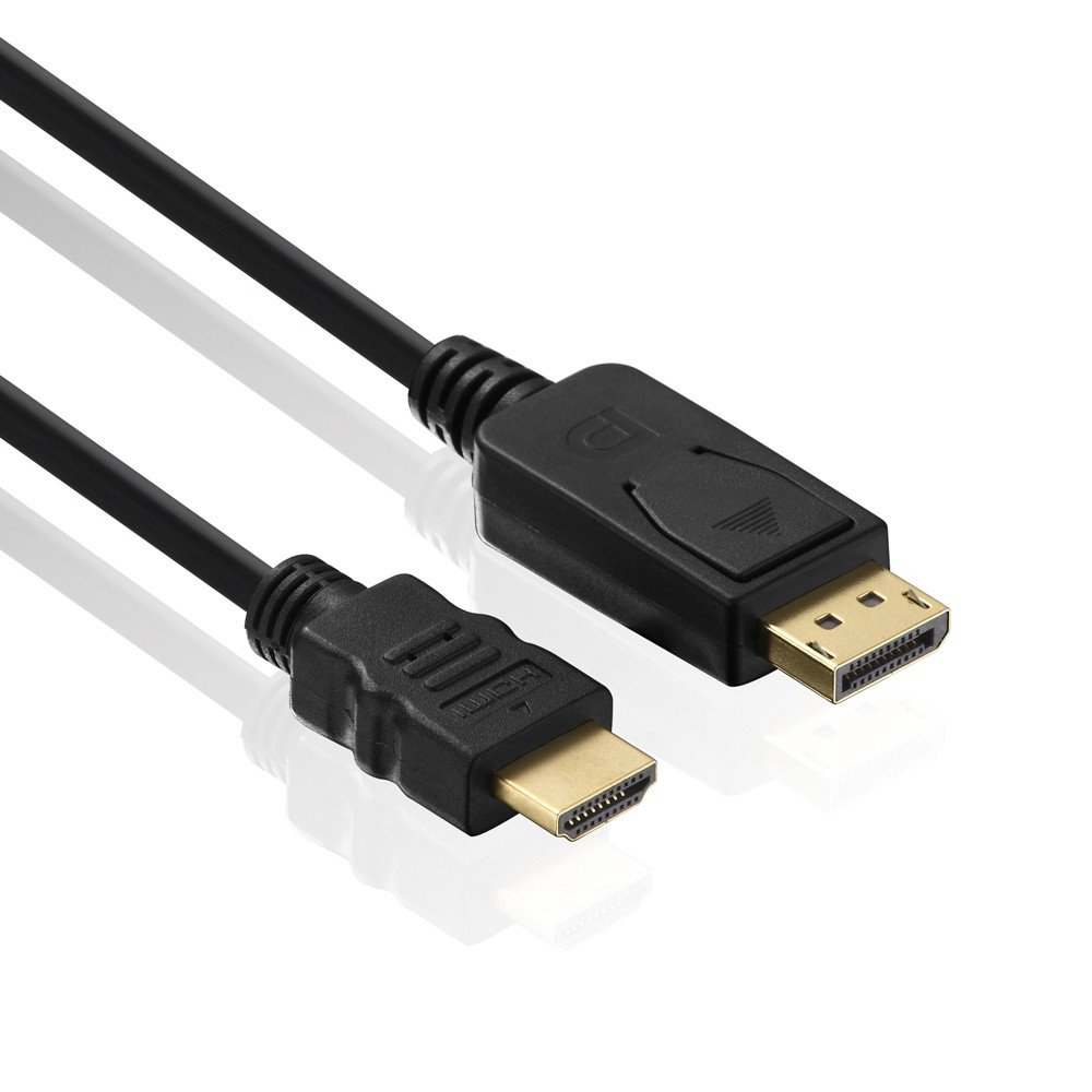 HDSupply DC055-015 DisplayPort/HDMI Connection Cable (DisplayPort Male to HDMI Male), Gold-Plated Contacts, 1.50 m, Black