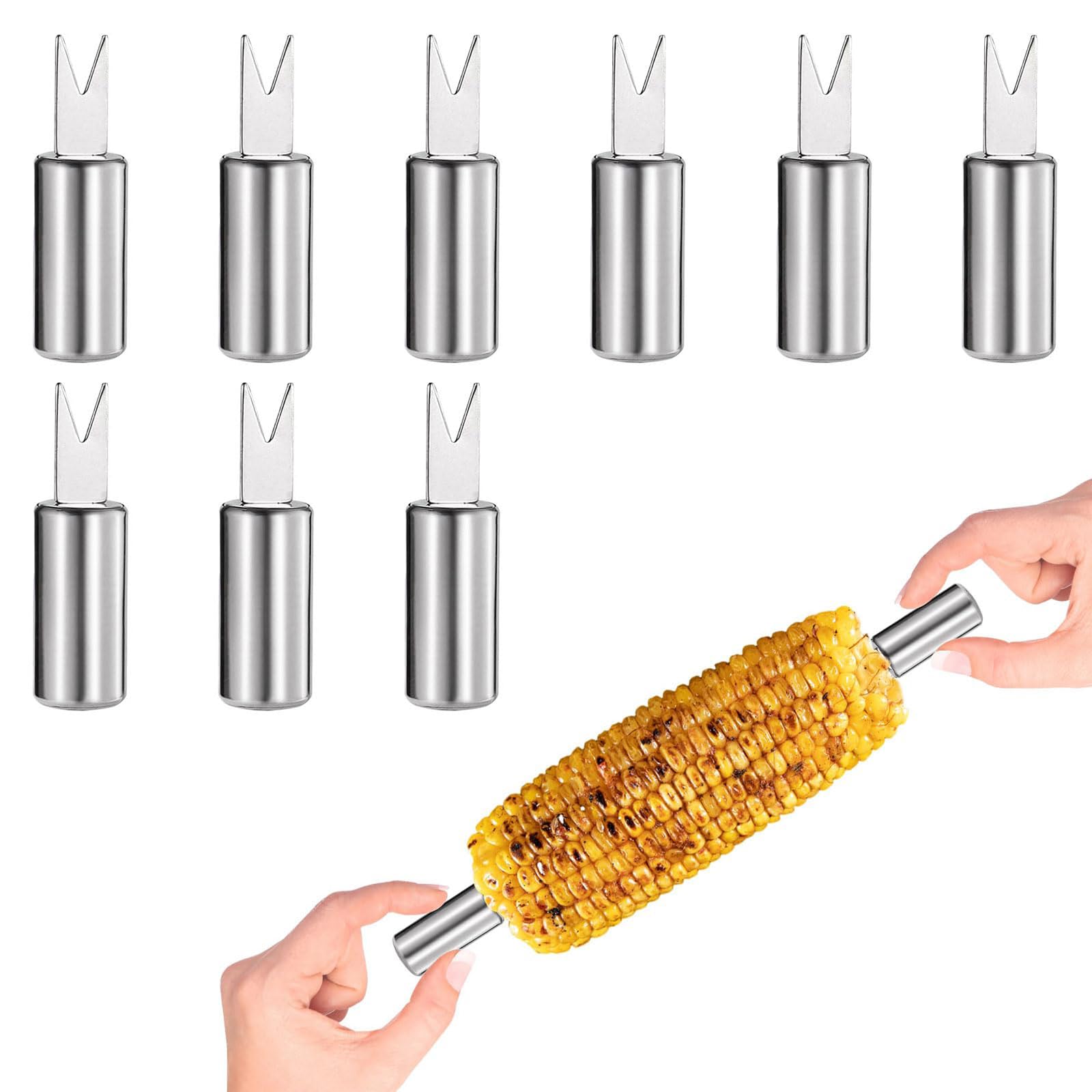Corn on The Cob Skewers,10 Pcs Corn on The Cob Holders,Stainless Steel Corn Cob Holders,Corn on Cob Holders,Corn on Cob Skewers for Kitchen BBQ Camping Party