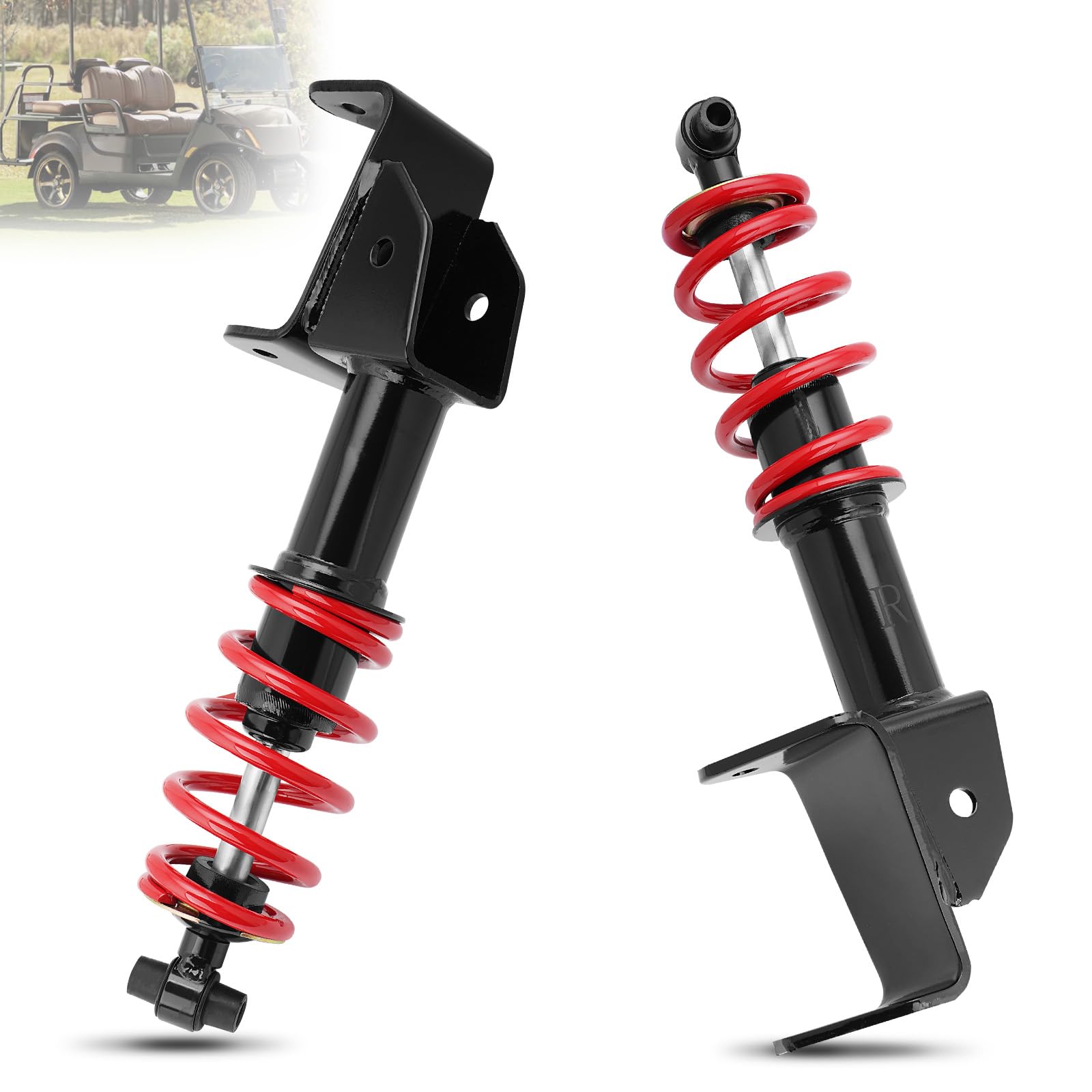 Photo 1 of Front Golf Cart Shock Absorbers Heavy Duty with Springs Compatible with 2007-2016 Yamaha Drive G29 Gas & Electric Golf Carts Passenger and Driver Side Replace# JW2-F3390-00-00 JW2-F3350-00?RED?