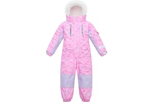 Yueta Kids Snowsuit One Piece, Waterproof Snow Suit for Boys Girls, Ski Jackets Jumpsuits Overalls for Skiing Snowboarding