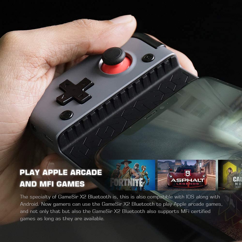 GameSir X2 Bluetooth Wireless Mobile Game Controller, Type-C Port, Custom Turbo Key, Bluetooth 5.0 Support Android/iOS iPhone Xbox Cloud Gaming, Google Stadia, GeForce Now, MFi Apple Arcade Games