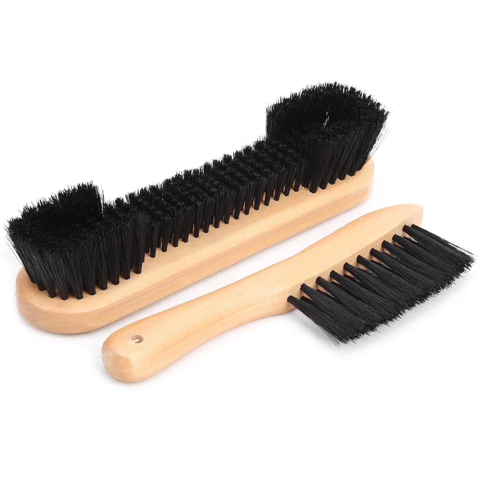VGEBY Pool Table Brush Set, Wooden Billiards Pool Table Cleaning Tool Kit 9in Billiard Rail Brush and 8.5in Billiard Table Brush