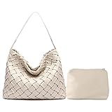JINMANXUE Women Boston Bag Woven Vegan Leather