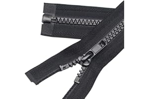 YaHoGa 2PCS #5 30 Inch Separating Jacket Zippers for Sewing Coats Jacket Zipper Black Molded Plastic Zippers Bulk (30" 2pc)