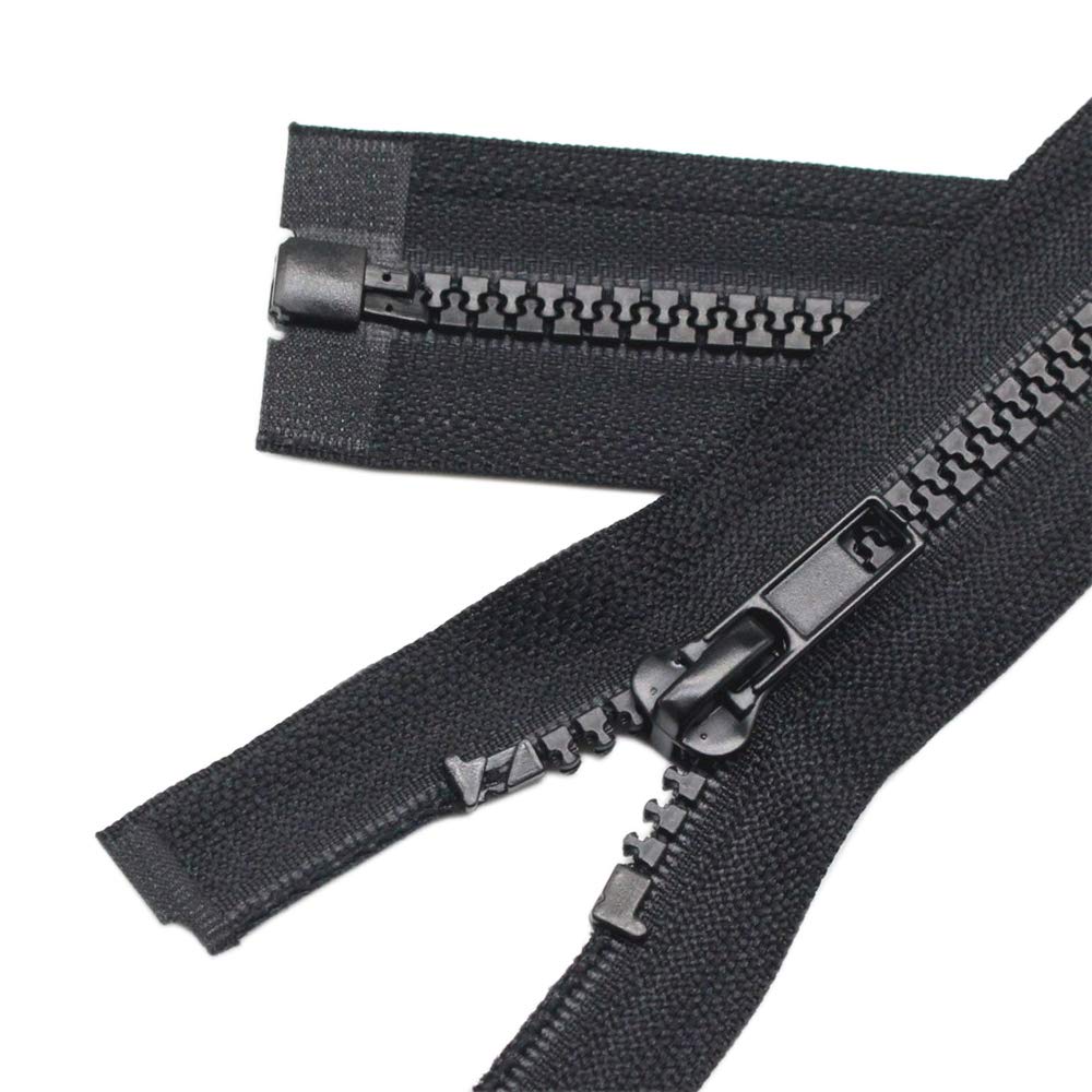 YaHoGa 2 Pieces 30 cm Separable Black Plastic Zip for Jackets (30 cm)