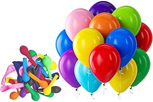 Bezente Assorted Rainbow Latex Balloons - 150 Pack 5 inch Multicolor Helium Balloons for Birthday Bridal Shower Wedding Rainbow Party Decorations