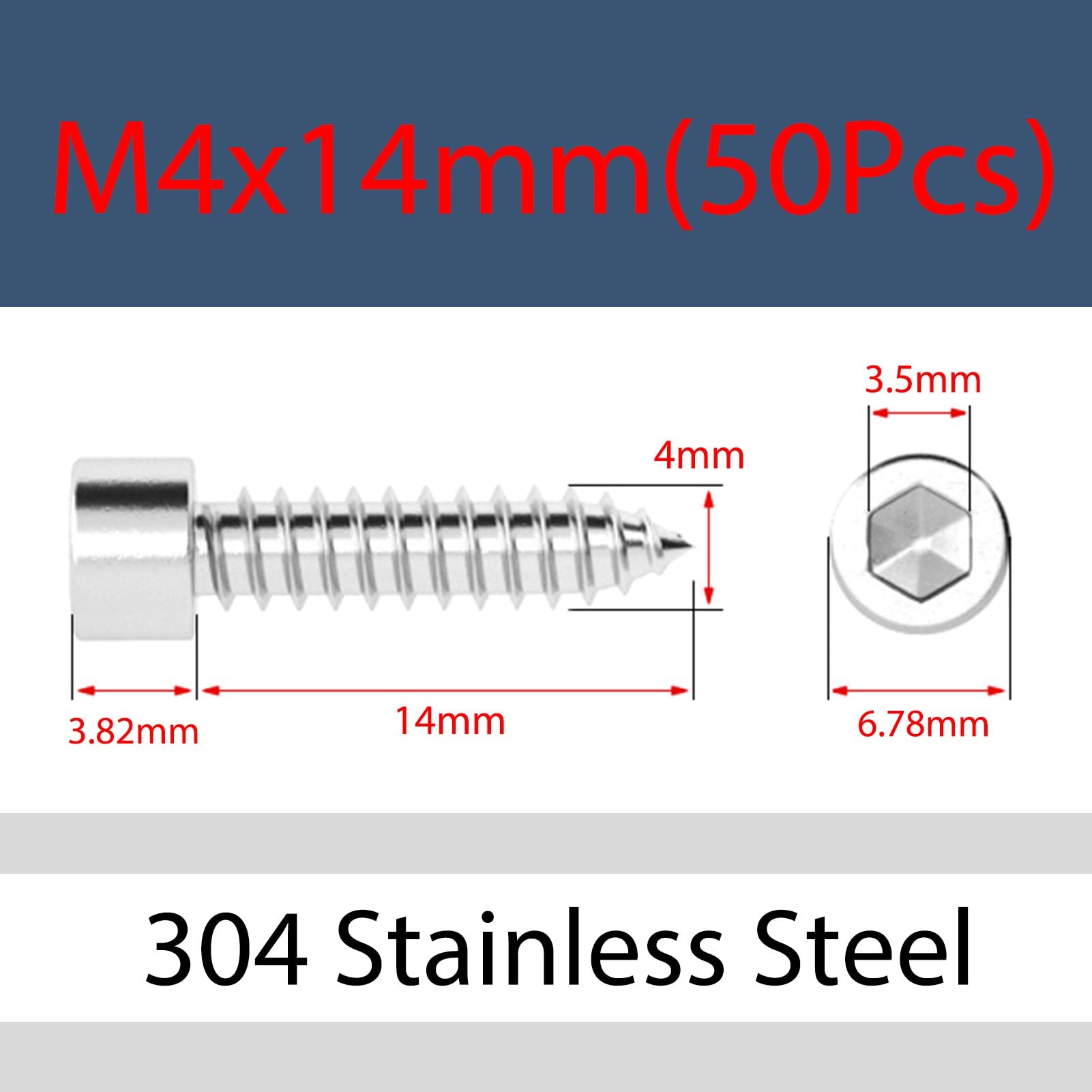 MOOPW Speaker Self Tapping Screws - 304 Stainless