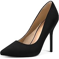 Sammitop Women's Pointed Toe Transparent High Heel Pumps - Matte Black, 4 Inch Heel, Party Dress Shoes