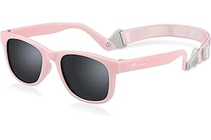 Nacuwa Baby Sunglasses - 100% UV Proof Sunglasses for Baby, Toddler, Kids - Ages 0-2 Years - Case and Pouch included