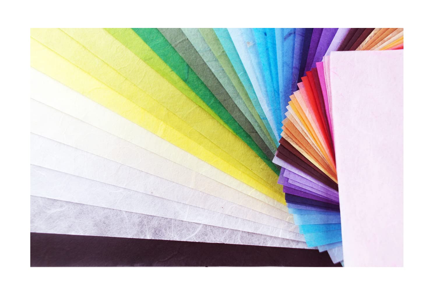 50 Mulberry Paper Sheets Plain Colors Origami Design Craft Hand Made Art Tissue Japan Washi Card Making Decoupage (Assorted)