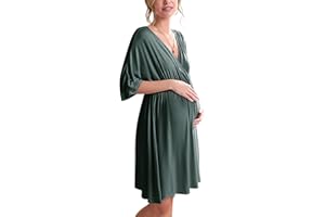 Ekouaer 3 in 1 Labor/Delivery/Hospital Gown Maternity Dress Nursing Nightgown Sleepwear for Breastfeeding