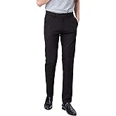 Plaid&Plain Men’s Slim Fit Dress Pants Stretch Dress Pants