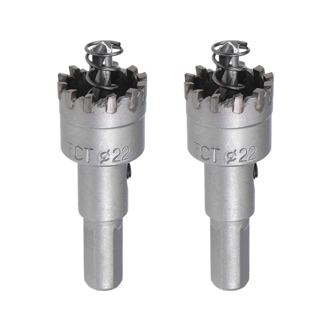 sourcing map 22mm Carbide Hole Cutter, Hole Saws for Stainless Steel Sheet Metal, High Density Carbide Tooth, 2pcs