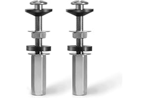 2Pcs Universal Toilet Seat Bolts Kit, Metal Heavy - Duty Toilet Tank Bolts, Toilet Seat Screws Replacement Kit with Extra - Long 304 Stainless Steel Downlock Nuts, Rubber Washers Gaskets, by CHIALLCO