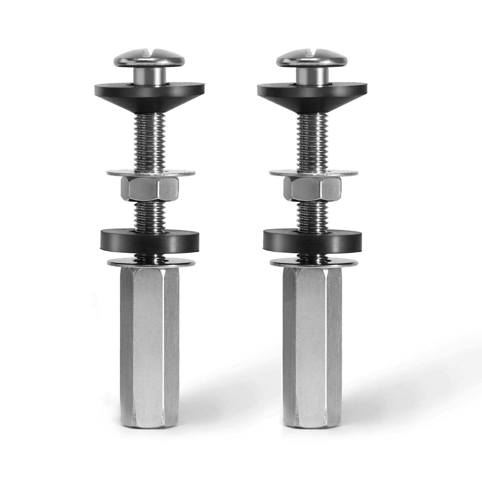 Photo 1 of 2Pcs Universal Toilet Seat Bolts Kit, Metal Heavy - Duty Toilet Tank Bolts, Toilet Seat Screws Replacement Kit with Extra - Long 304 Stainless Steel Downlock Nuts, Rubber Washers Gaskets, by CHIALLCO