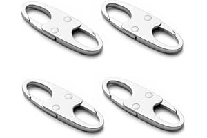 Zelin Anti Theft Zipper Clips Double Opening, 4Pcs Elegant Zinc Alloy Zipper Pull Replacement for Travel, Commuting and Camping (Frost Silver)