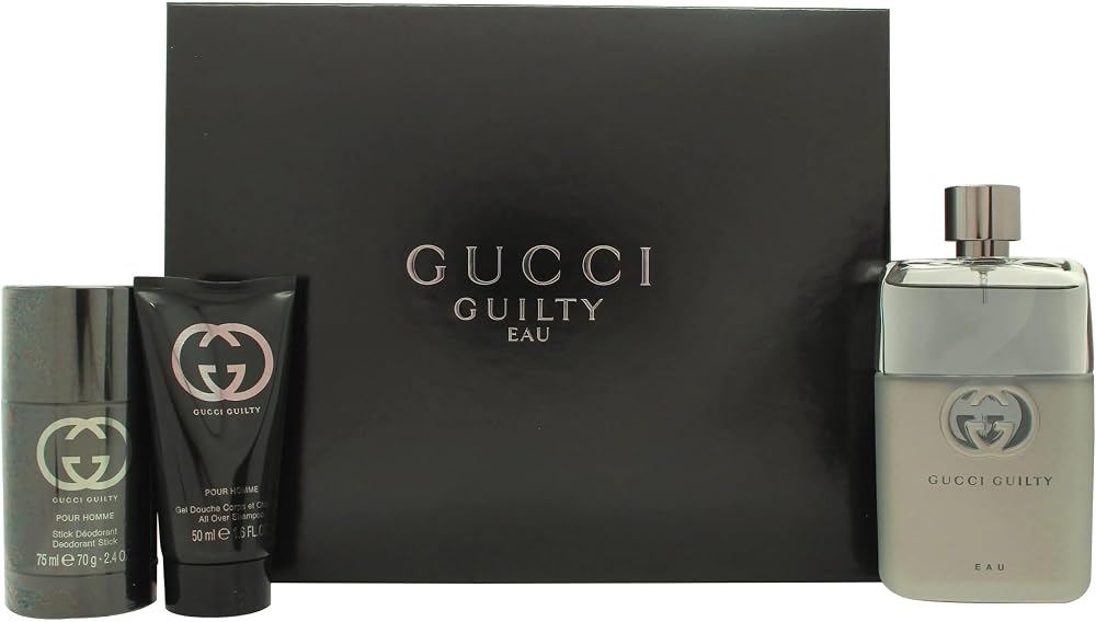 Gucci Guilty Eau Pour Homme Men's EDT 90ml Gift Set with Shower Gel & Deodorant