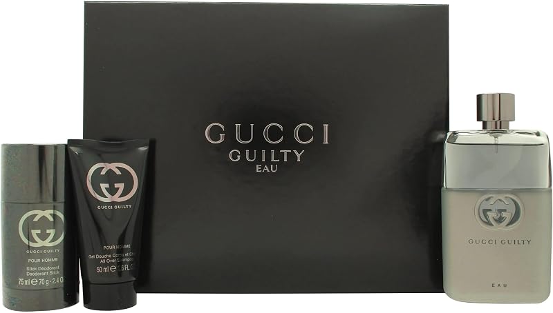 Gucci Guilty Eau Pour Homme Men's EDT 90ml Gift Set with Shower Gel & Deodorant