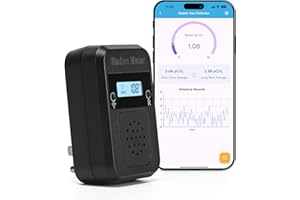 WiFi Home Radon Detector, Portable Radon Meter with Real-Time Short & Long-Term Monitoring, Plug-in Design, Instant Alerts & 