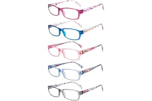 5 Pack Computer Reading Glasses Men and Women Anti Eyestrain Blue Light Blocking Glasses for Reading