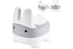 Childlike Behavior Potty Training Toilet Seat - Comfortable Toddler Potty - Ergonomic and Portable Toilet for Kids - Easy to Clean Potty Seat for Toddlers and Babies Toilet Training - Gray