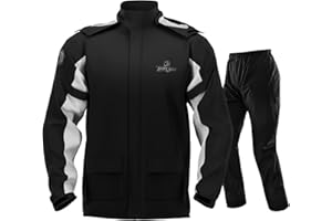 Rain Suit, Motorcycle Rain Gear Suit for Men & Women, Jackets & Pants Reflective Waterproof Breathable Lightweight Rainsuit